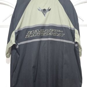 Harley-Davidson Black and Olive Two-Tone Riding Jacket